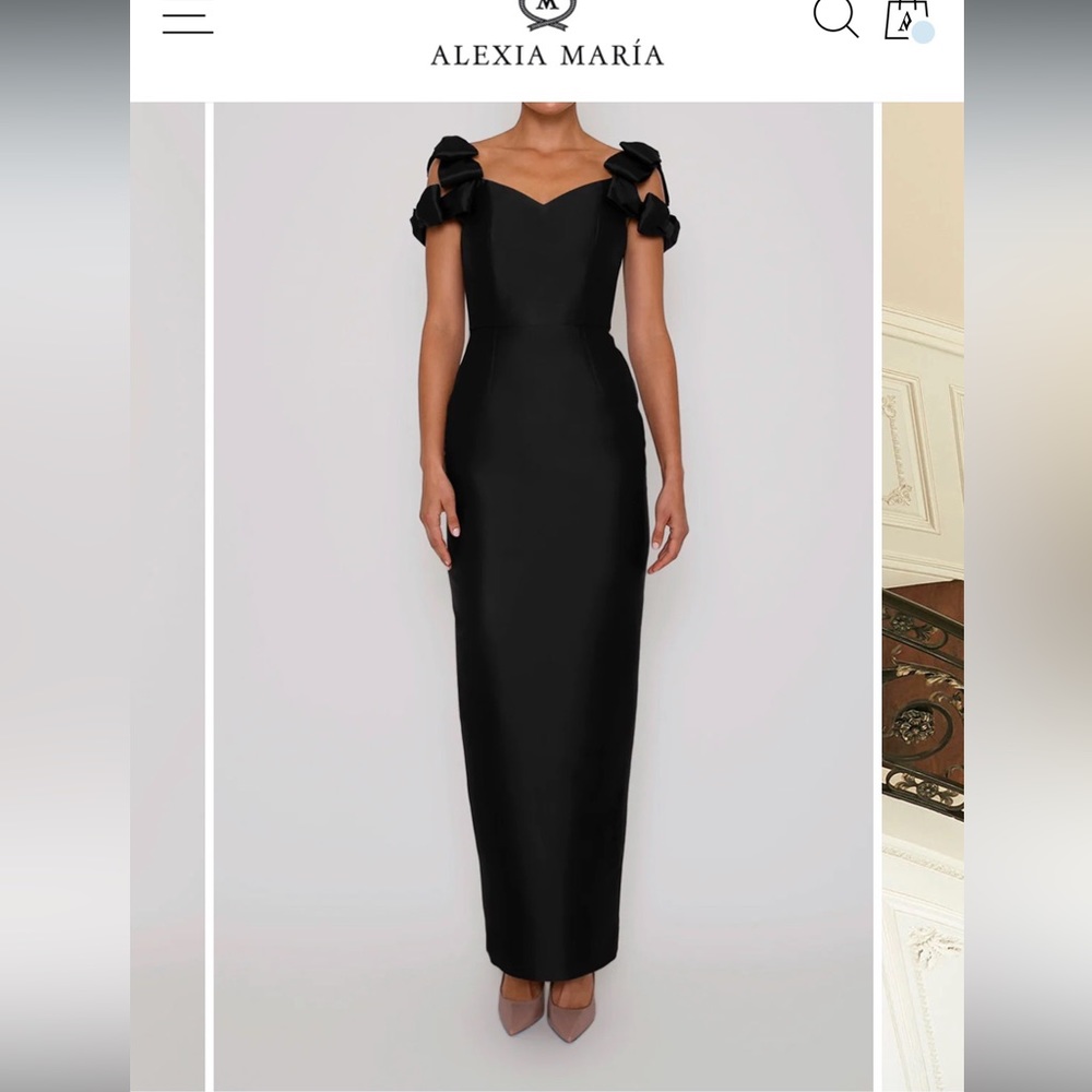 Alexia Maria Chloe Silk and Wool Column Gown NWT